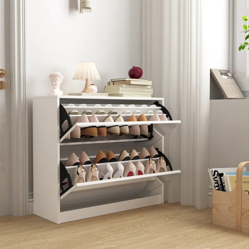 6-Tier Flip Door Shoe Storage Cabinet for Entryway and Bedroom