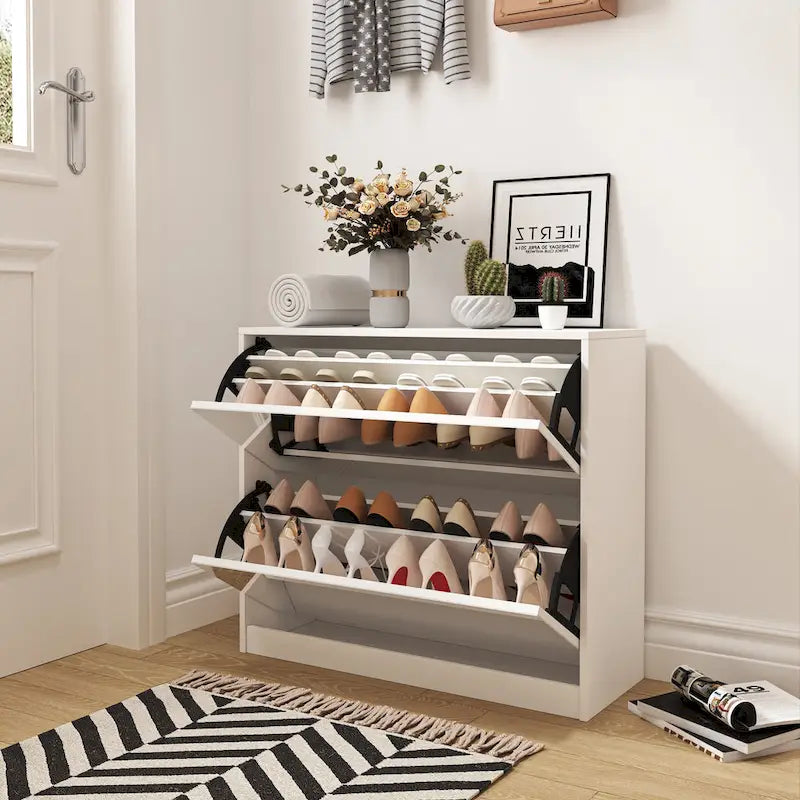 6-Tier Flip Door Shoe Storage Cabinet for Entryway and Bedroom
