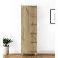 Mobile dispensa contenitore in legno di quercia da 62 pollici - 20.1" L x 62.2" A x 8.5" P