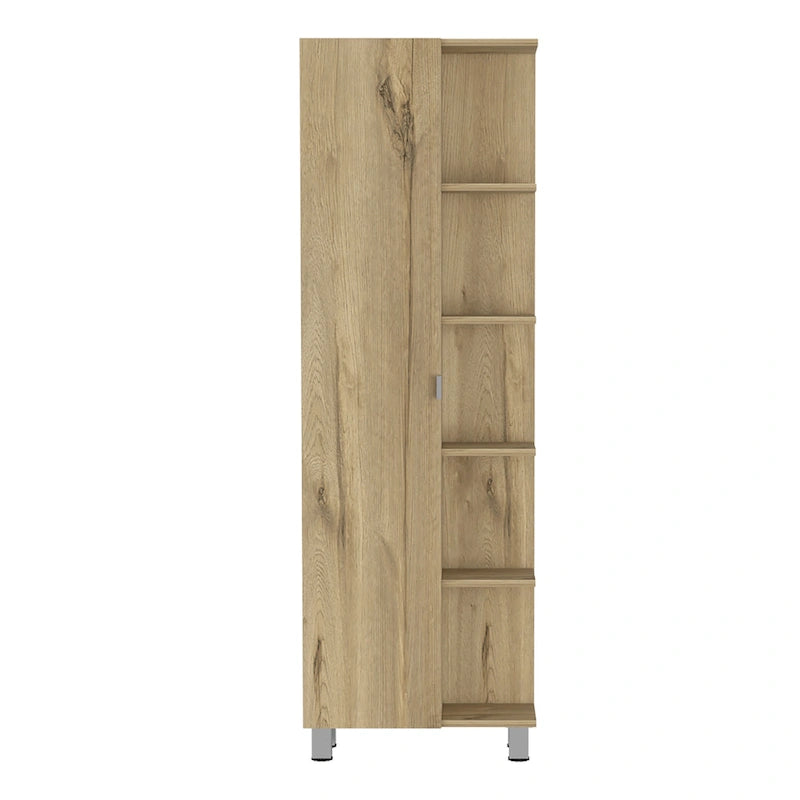 Mobile dispensa contenitore in legno di quercia da 62 pollici - 20.1" L x 62.2" A x 8.5" P