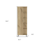 Mobile dispensa contenitore in legno di quercia da 62 pollici - 20.1" L x 62.2" A x 8.5" P