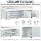 Storage Bench with 3 Shutter-Shaped Doors