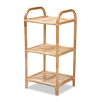 Natural Brown Rattan 3-Tier Display Shelf