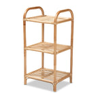 Natural Brown Rattan 3-Tier Display Shelf