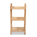 Natural Brown Rattan 3-Tier Display Shelf