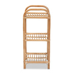 Natural Brown Rattan 3-Tier Display Shelf