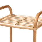 Natural Brown Rattan 3-Tier Display Shelf
