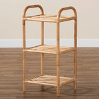 Natural Brown Rattan 3-Tier Display Shelf