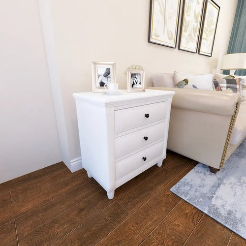 3-Drawer Nightstand with Storage Drawers