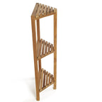 Teak Wood Corner Shelf 36" (90cm) - 3 Tiers