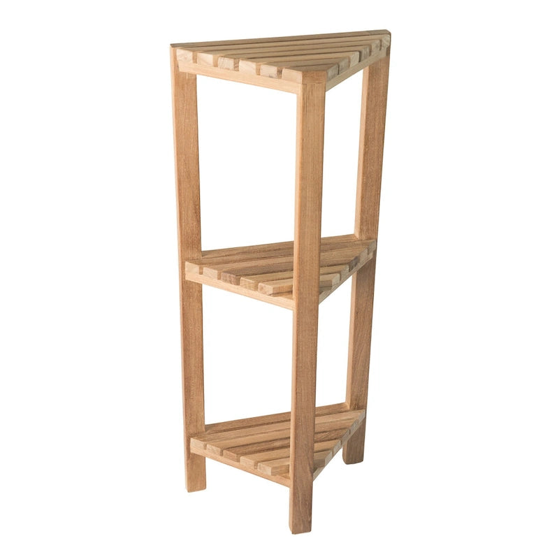 Teak Wood Corner Shelf 36" (90cm) - 3 Tiers