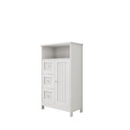 Meuble de rangement de salle de bains sur pied avec 3 tiroirs et placard
