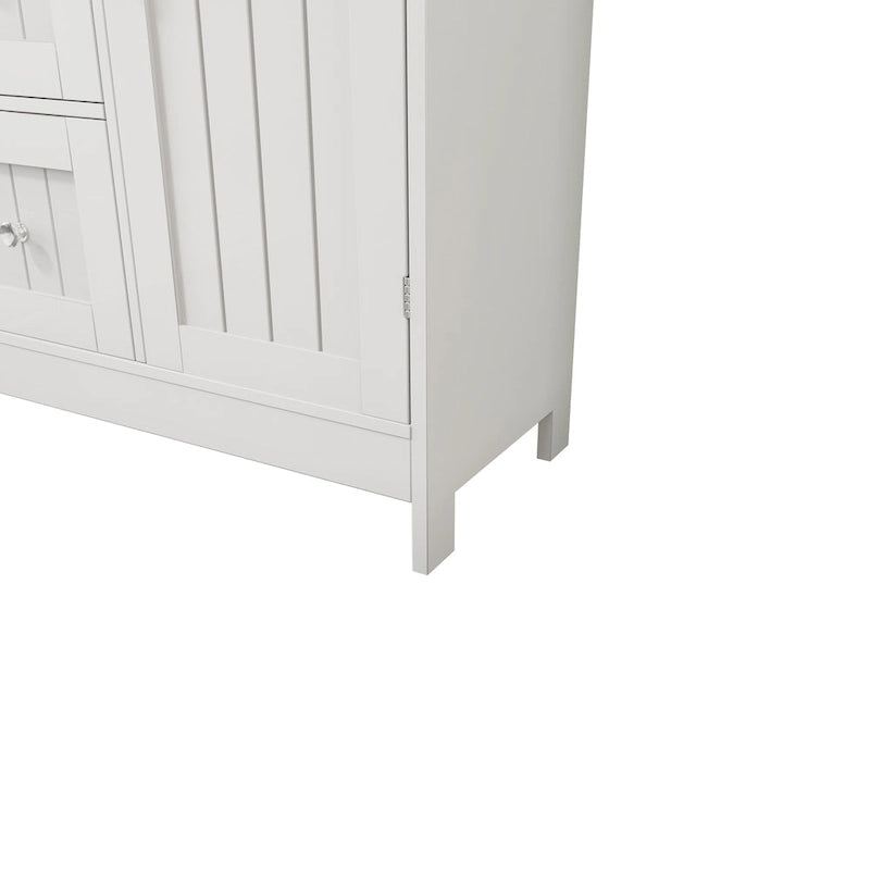 Meuble de rangement de salle de bains sur pied avec 3 tiroirs et placard