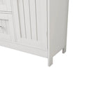 Meuble de rangement de salle de bains sur pied avec 3 tiroirs et placard