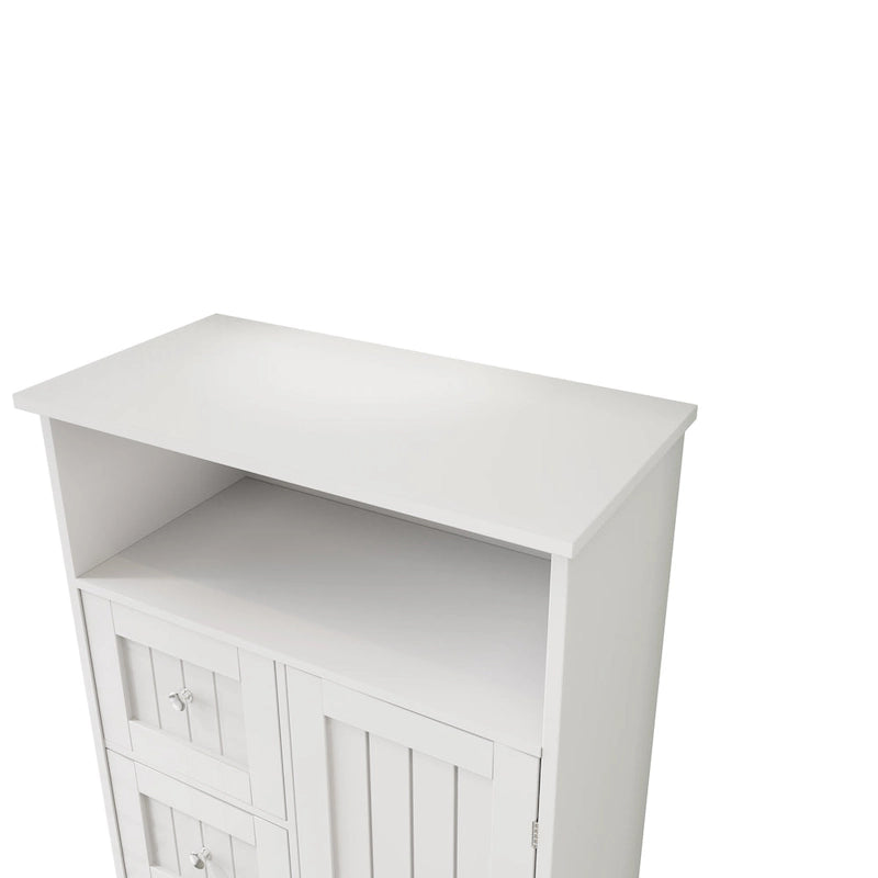 Meuble de rangement de salle de bains sur pied avec 3 tiroirs et placard