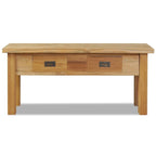 Solid Teak Hall Bench with 2 Drawers, 35.4" x 11.8" x 15.7"