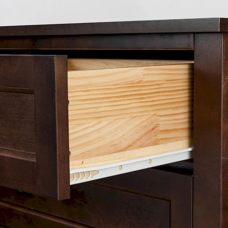 6-Drawer Storage Cabinet with Solid Wood and MDF Construction