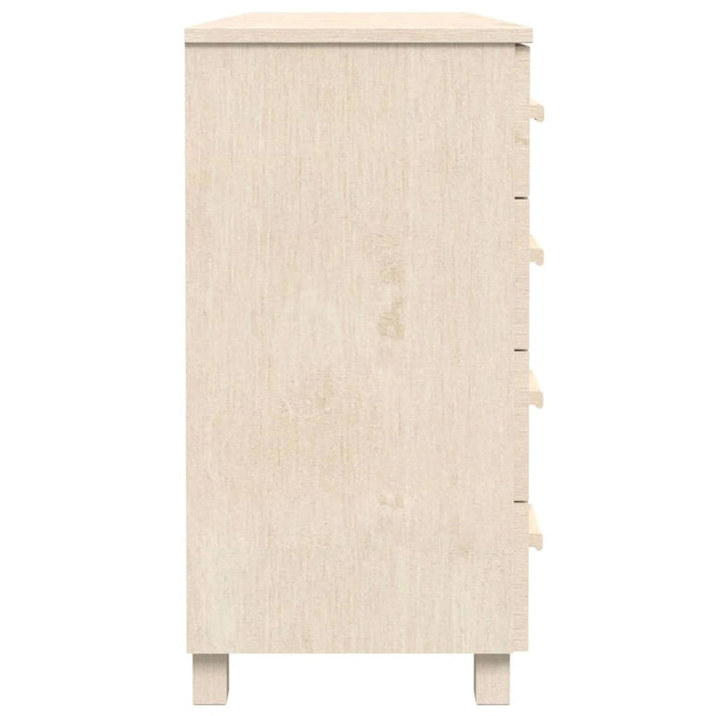 Credenza in legno massello di pino con cassetti e ante - 44.5 x 15.7 x 31.5"