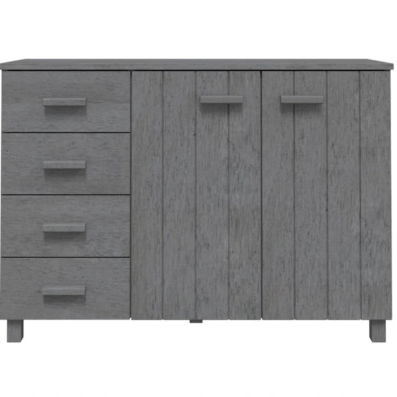 Credenza in legno massello di pino con cassetti e ante - 44.5 x 15.7 x 31.5"
