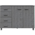 Credenza in legno massello di pino con cassetti e ante - 44.5 x 15.7 x 31.5"