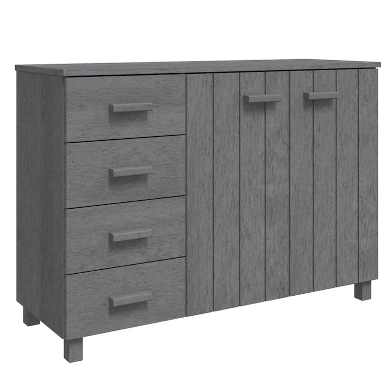 Credenza in legno massello di pino con cassetti e ante - 44.5 x 15.7 x 31.5"