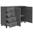Credenza in legno massello di pino con cassetti e ante - 44.5 x 15.7 x 31.5"