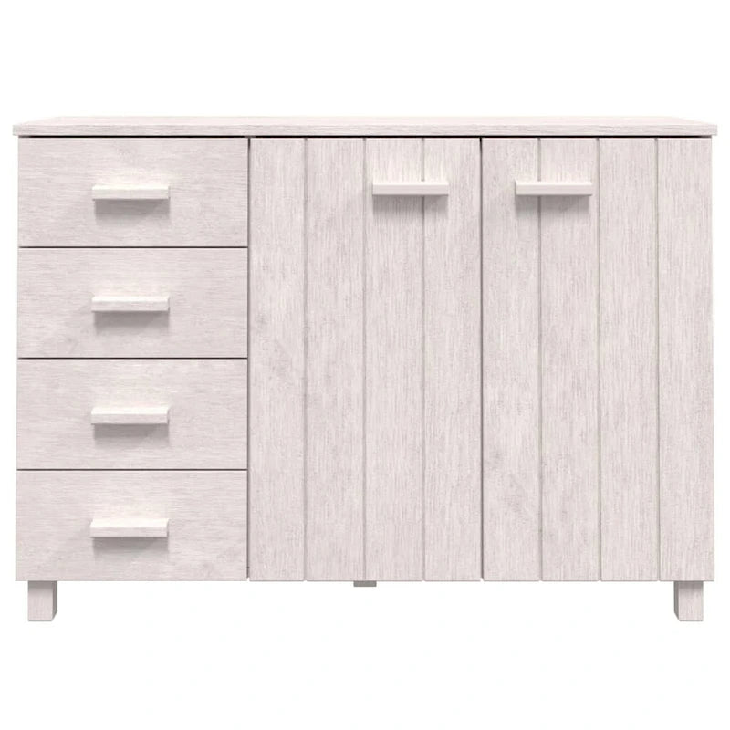 Credenza in legno massello di pino con cassetti e ante - 44.5 x 15.7 x 31.5"