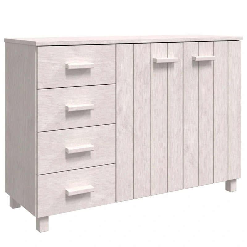 Credenza in legno massello di pino con cassetti e ante - 44.5 x 15.7 x 31.5"