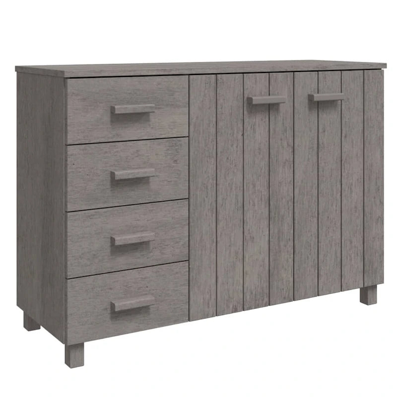 Credenza in legno massello di pino con cassetti e ante - 44.5 x 15.7 x 31.5"