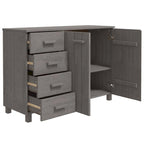 Credenza in legno massello di pino con cassetti e ante - 44.5 x 15.7 x 31.5"