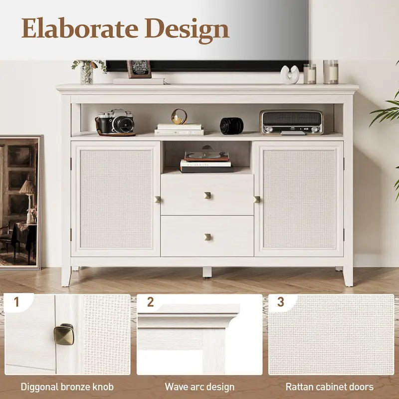 52.8" Rattan Sideboard Cabinet