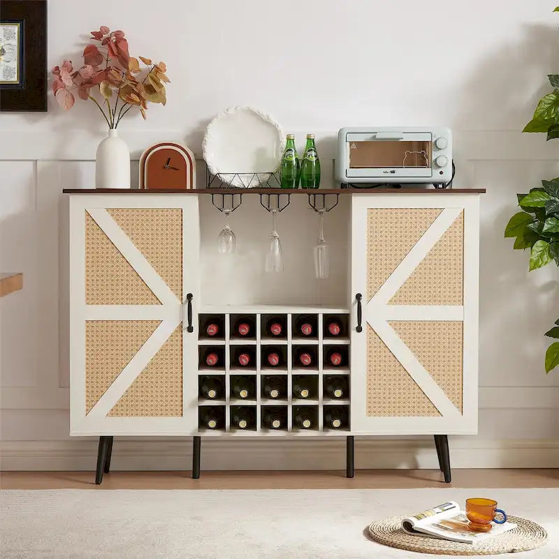 Freestanding Wine Rack Sideboard Cabinet with Storage