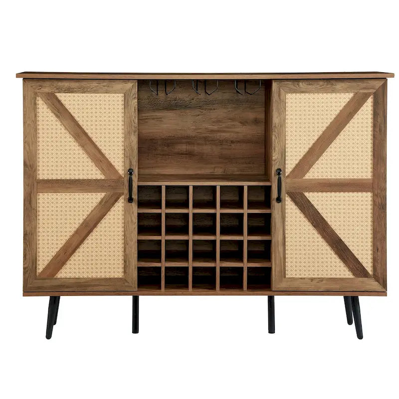 Freestanding Wine Rack Sideboard Cabinet with Storage