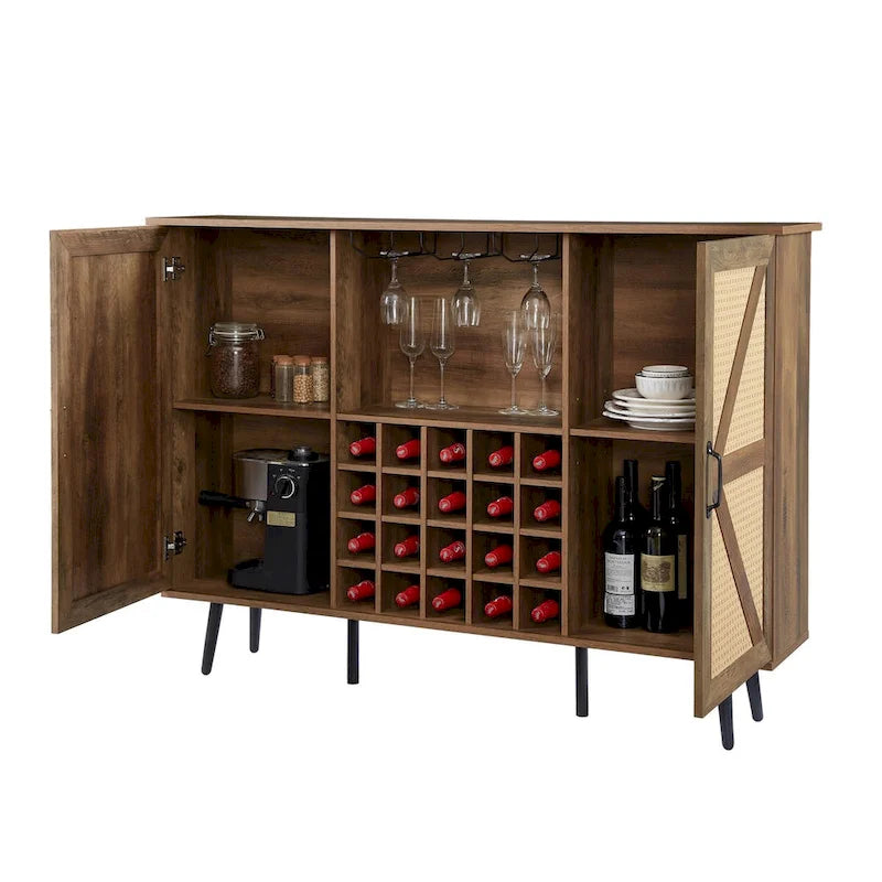 Freestanding Wine Rack Sideboard Cabinet with Storage