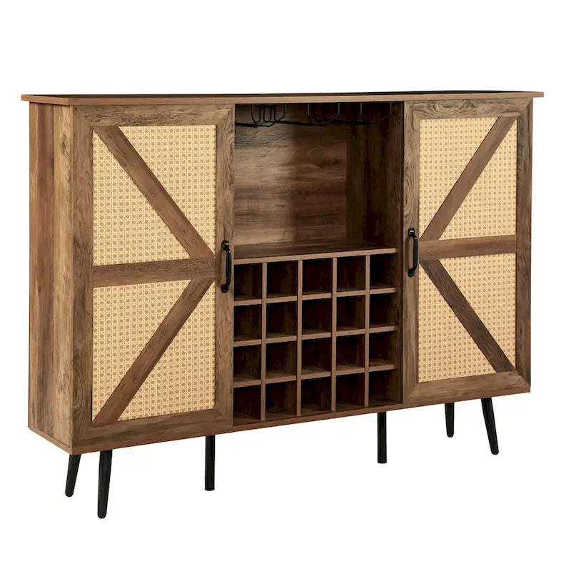 Freestanding Wine Rack Sideboard Cabinet with Storage