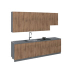 Kitchen Contemporary Collection Natural Teak Color Base Size 9.5Ft Wide - 114x24