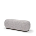 Gray Fabric Oblong Bench with Dark Brown Wood Base