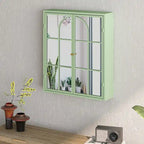 Two-Door Wall Cabinet with Mirror – 23.62" W, Three-Tier Storage, Green