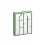 Two-Door Wall Cabinet with Mirror – 23.62" W, Three-Tier Storage, Green