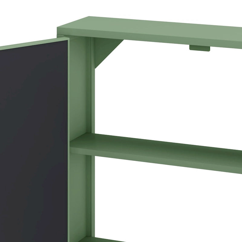 Two-Door Wall Cabinet with Mirror – 23.62" W, Three-Tier Storage, Green
