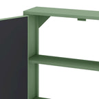 Two-Door Wall Cabinet with Mirror – 23.62" W, Three-Tier Storage, Green