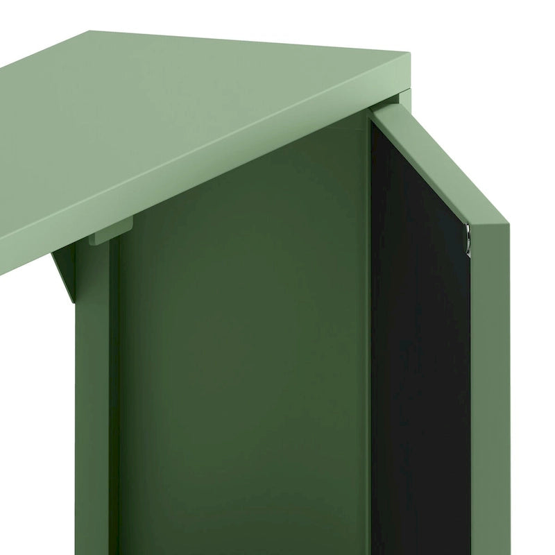 Two-Door Wall Cabinet with Mirror – 23.62" W, Three-Tier Storage, Green