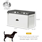Station d'alimentation pour chien avec tiroir de rangement et 2 bols surélevés en acier inoxydable pour grands chiens