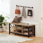 Panca portascarpe da ingresso con vani contenitore - 47.24"W x 14.17"D x 18.11"H