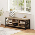 Panca portascarpe da ingresso con vani contenitore - 47.24"W x 14.17"D x 18.11"H