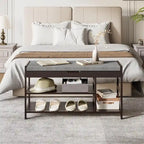 Entryway Storage Bench with Shoe Rack - 11.4D x 36W x 19.7H