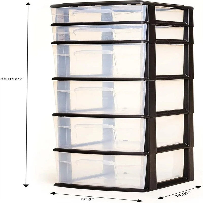 Organizer contenitore in plastica con 6 cassetti