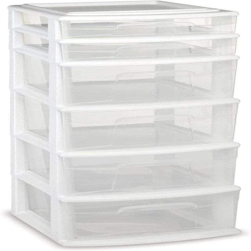 Organizer contenitore in plastica con 6 cassetti