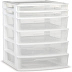 Organizer contenitore in plastica con 6 cassetti