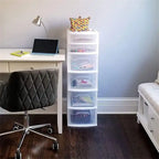 Organizer contenitore in plastica con 6 cassetti